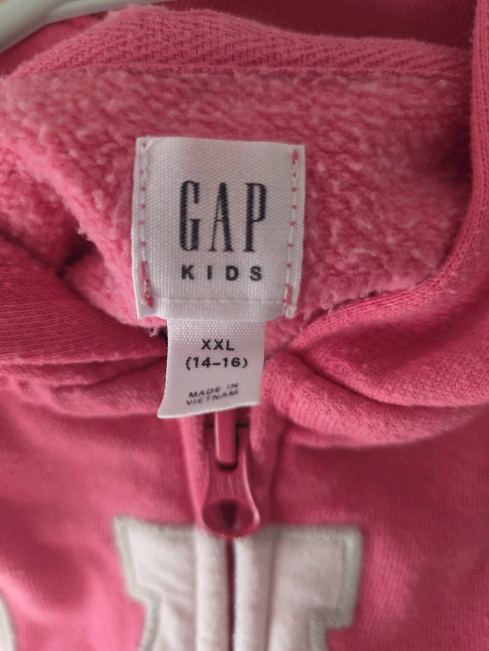 GAP Kids Bright Pink Full-Zip Hoodie with White Logo